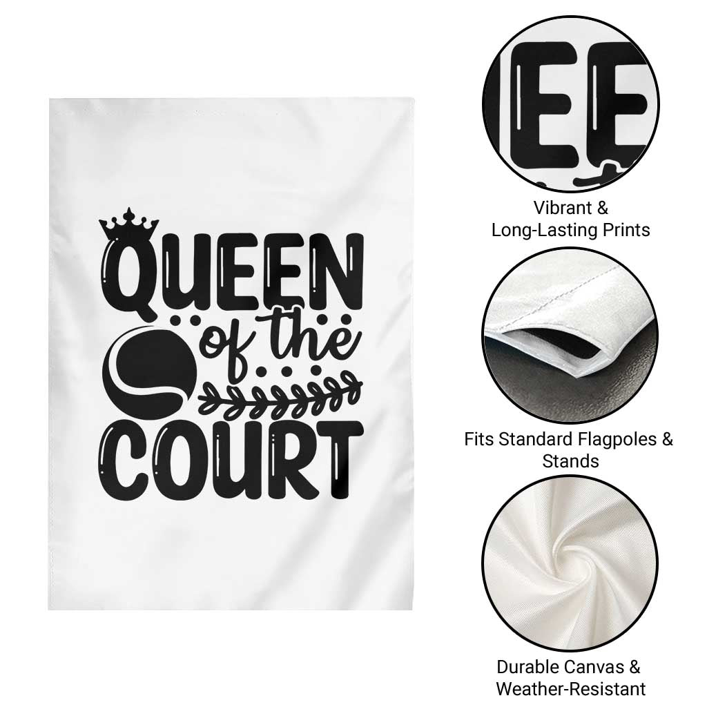 Funny Tennis Lover Gift Garden Flag Queen Of The Court - Wonder Print Shop