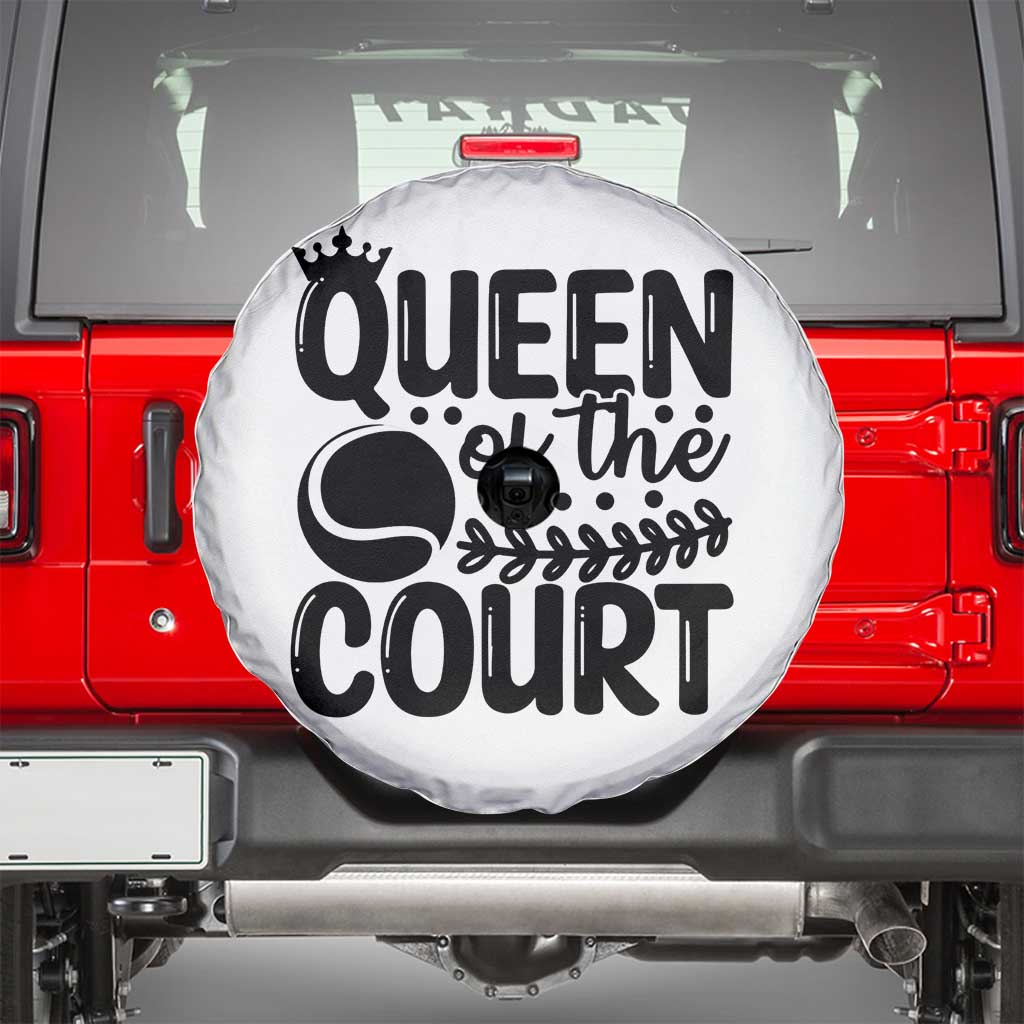Funny Tennis Lover Gift Spare Tire Cover Queen Of The Court - Wonder Print Shop