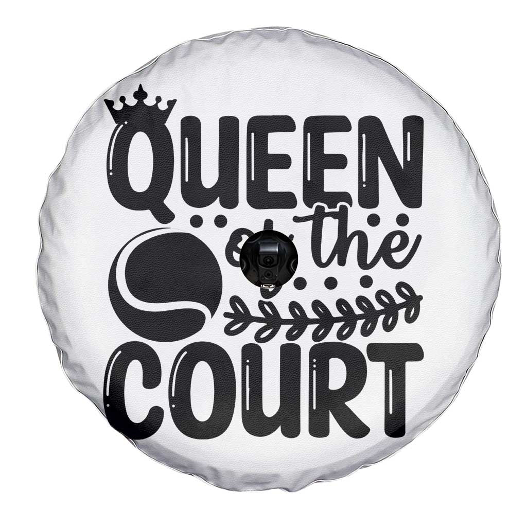 Funny Tennis Lover Gift Spare Tire Cover Queen Of The Court - Wonder Print Shop