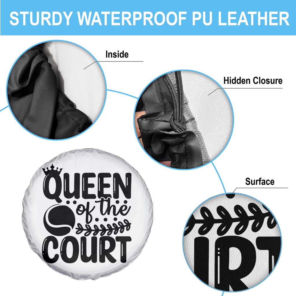 Funny Tennis Lover Gift Spare Tire Cover Queen Of The Court - Wonder Print Shop