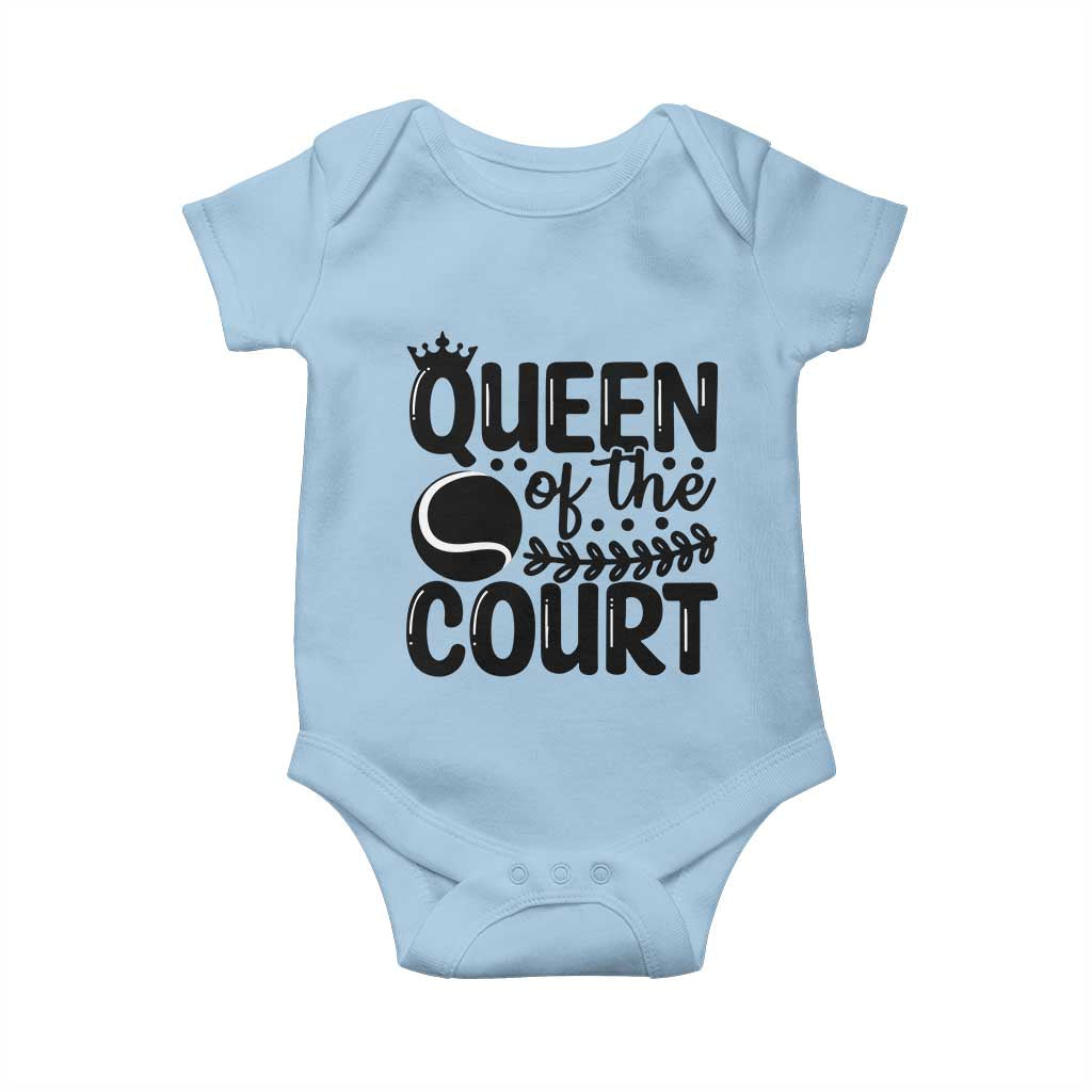 Funny Tennis Lover Gift Baby Onesie Queen Of The Court - Wonder Print Shop
