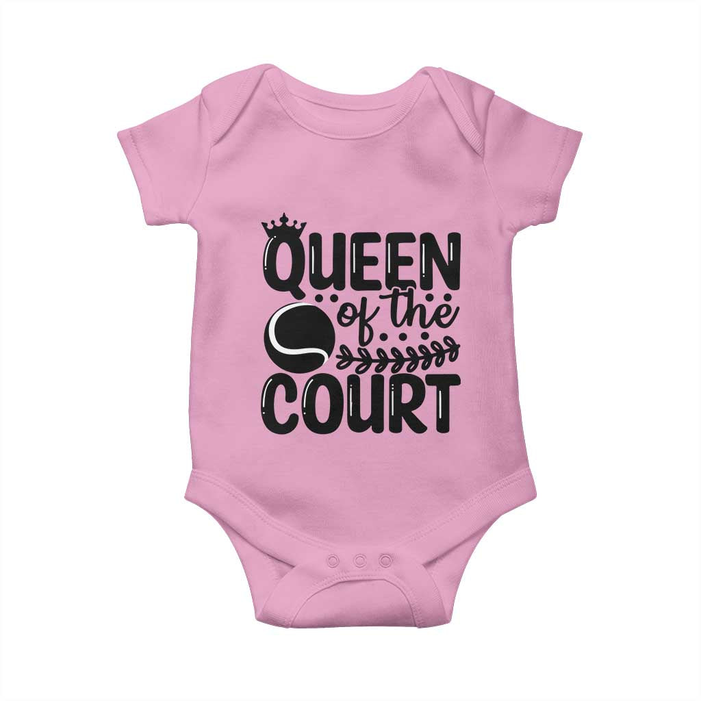 Funny Tennis Lover Gift Baby Onesie Queen Of The Court - Wonder Print Shop