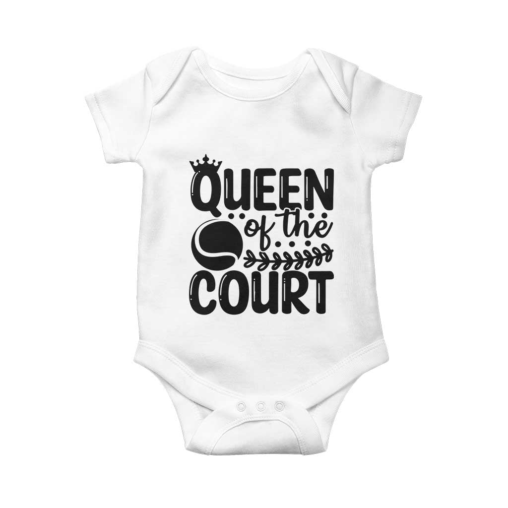 Funny Tennis Lover Gift Baby Onesie Queen Of The Court - Wonder Print Shop