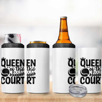 Funny Tennis Lover Gift 4 in 1 Can Cooler Tumbler Queen Of The Court - Wonder Print Shop