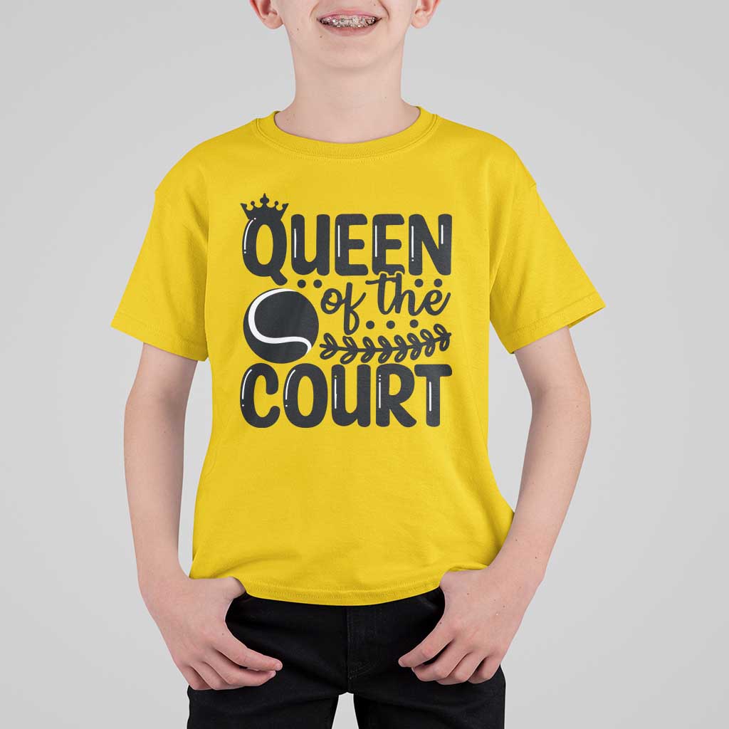 Funny Tennis Lover Gift T Shirt For Kid Queen Of The Court - Wonder Print Shop