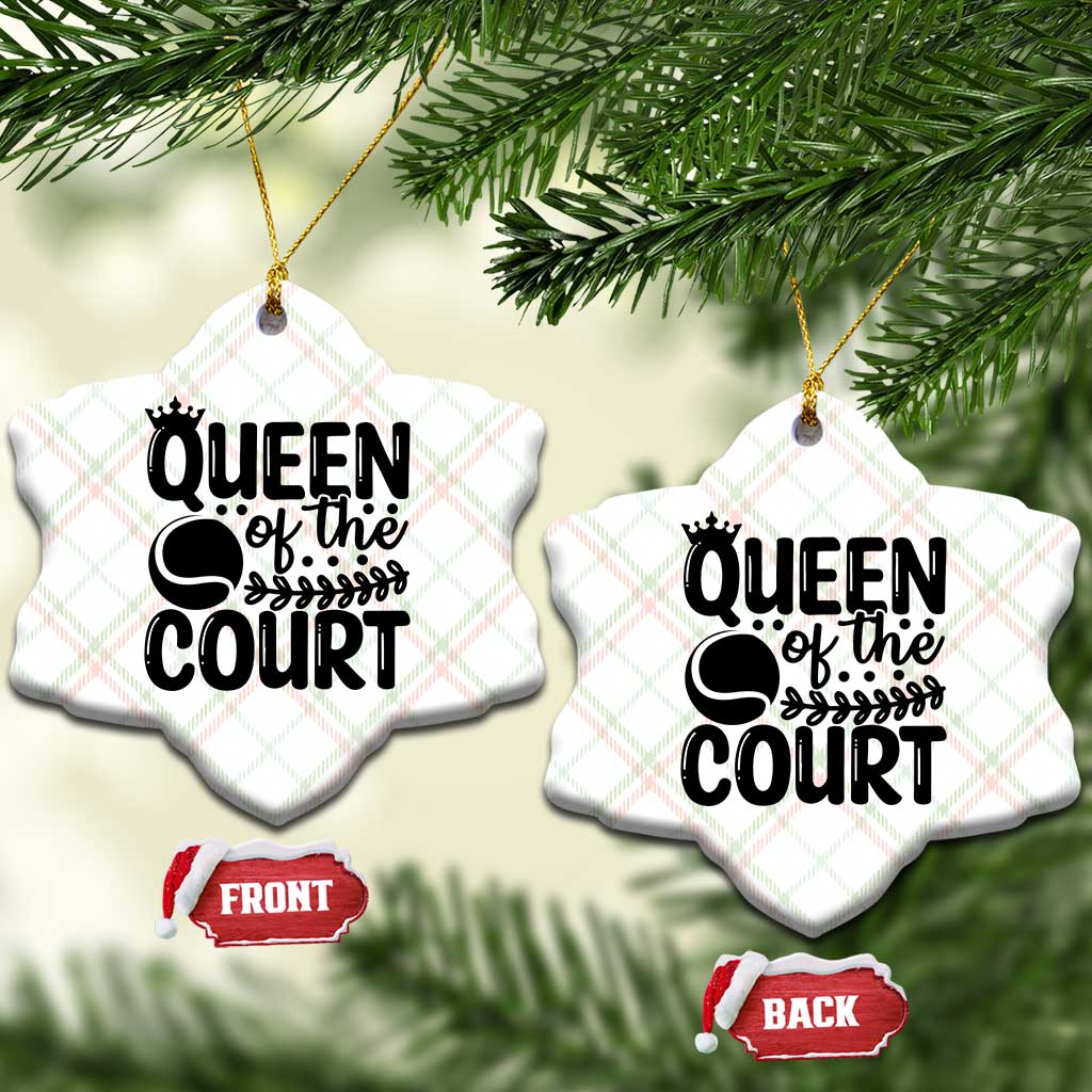 Funny Tennis Lover Gift Ceramic Ornament Queen Of The Court - Wonder Print Shop