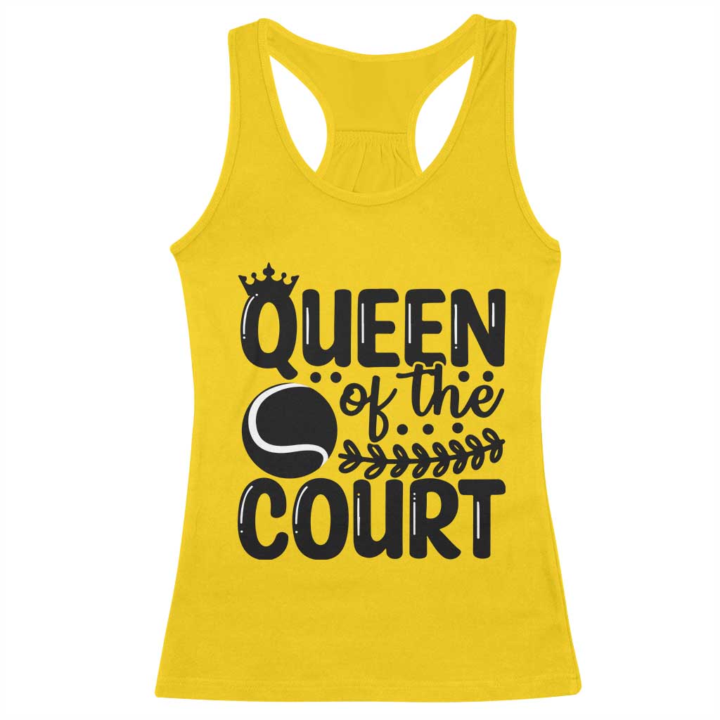 Funny Tennis Lover Gift Racerback Tank Top Queen Of The Court - Wonder Print Shop