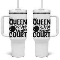 Funny Tennis Lover Gift Tumbler With Handle Queen Of The Court - Wonder Print Shop