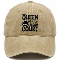 Funny Tennis Lover Gift Washed Cotton Baseball Cap Queen Of The Court