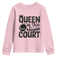 Funny Tennis Lover Gift Youth Sweatshirt Queen Of The Court - Wonder Print Shop