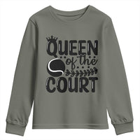 Funny Tennis Lover Gift Youth Sweatshirt Queen Of The Court - Wonder Print Shop