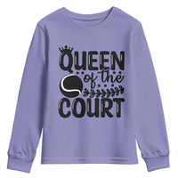 Funny Tennis Lover Gift Youth Sweatshirt Queen Of The Court - Wonder Print Shop