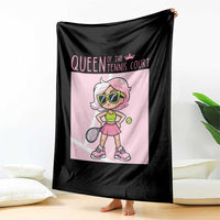 Queen Of The Court Throw Blanket Funny Tennis Player Gift For Women - Wonder Print Shop