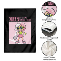 Queen Of The Court Garden Flag Funny Tennis Player Gift For Women - Wonder Print Shop