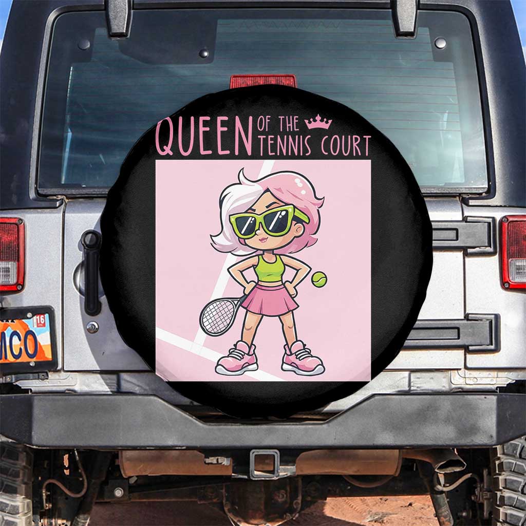 Queen Of The Court Spare Tire Cover Funny Tennis Player Gift For Women - Wonder Print Shop