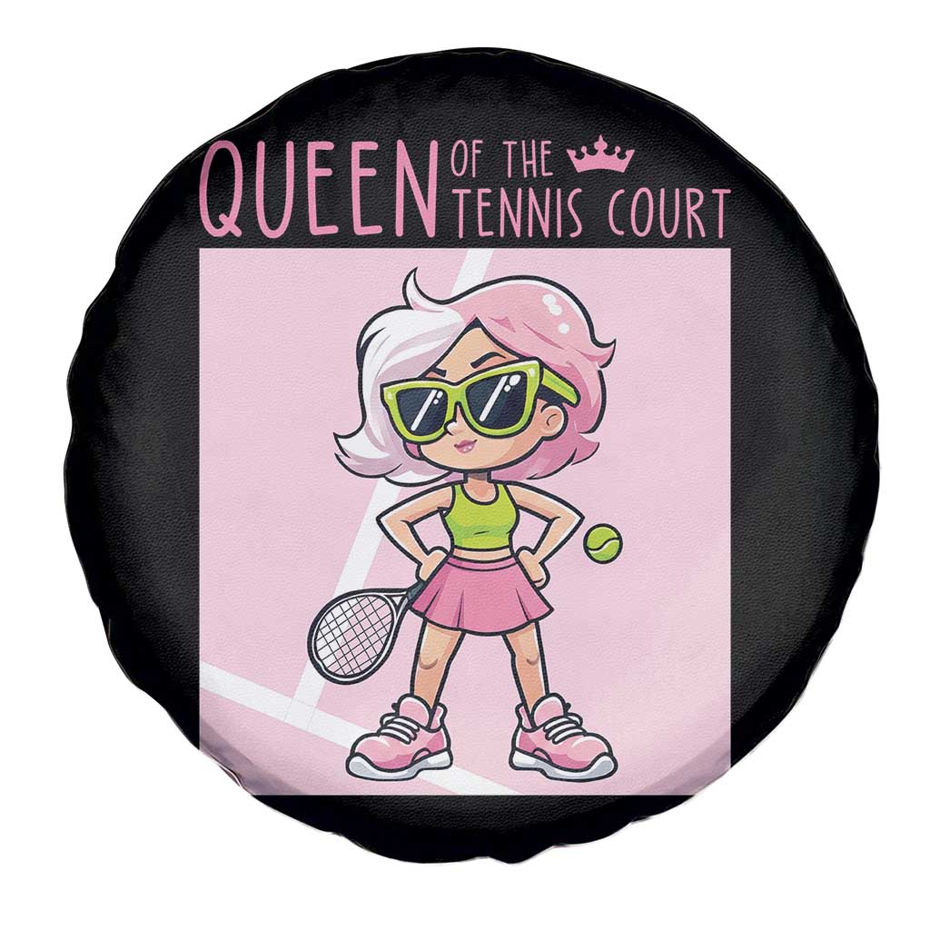 Queen Of The Court Spare Tire Cover Funny Tennis Player Gift For Women - Wonder Print Shop