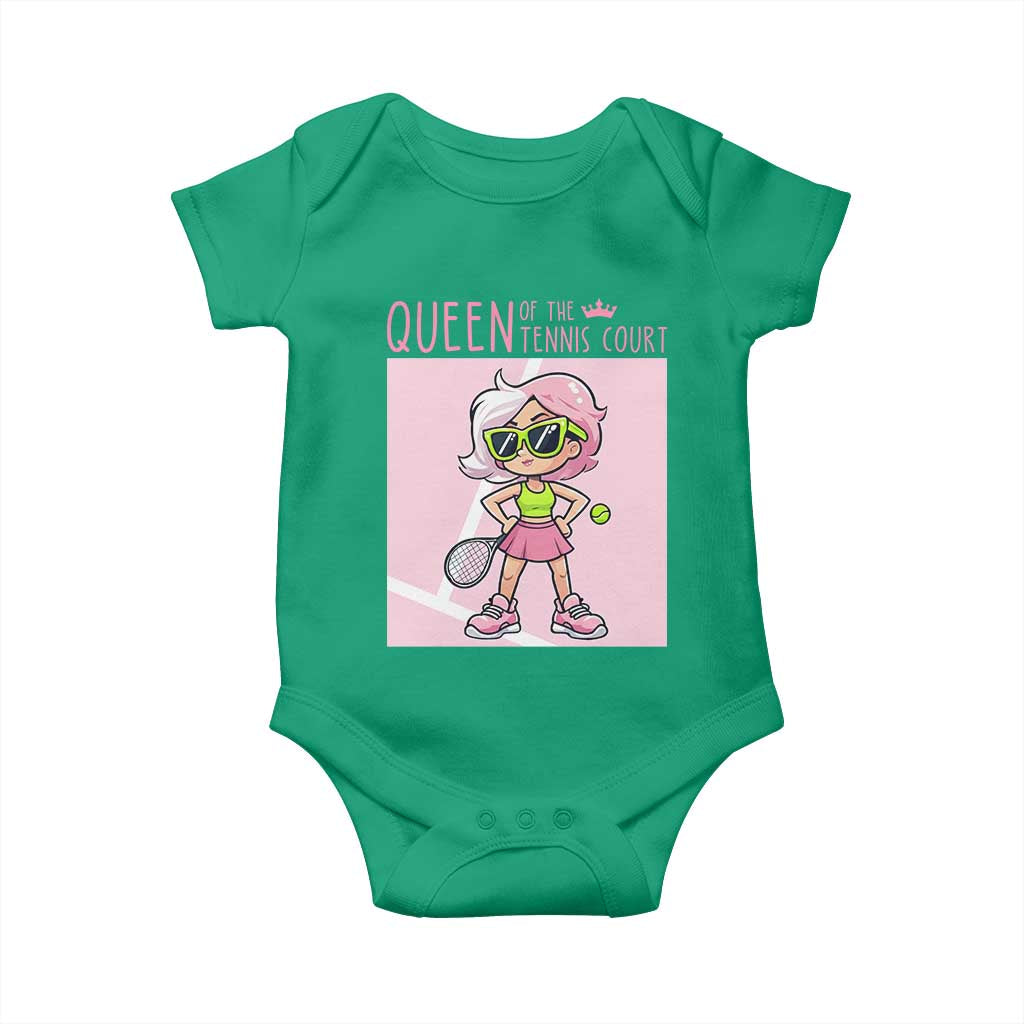 Queen Of The Court Baby Onesie Funny Tennis Player Gift For Women - Wonder Print Shop