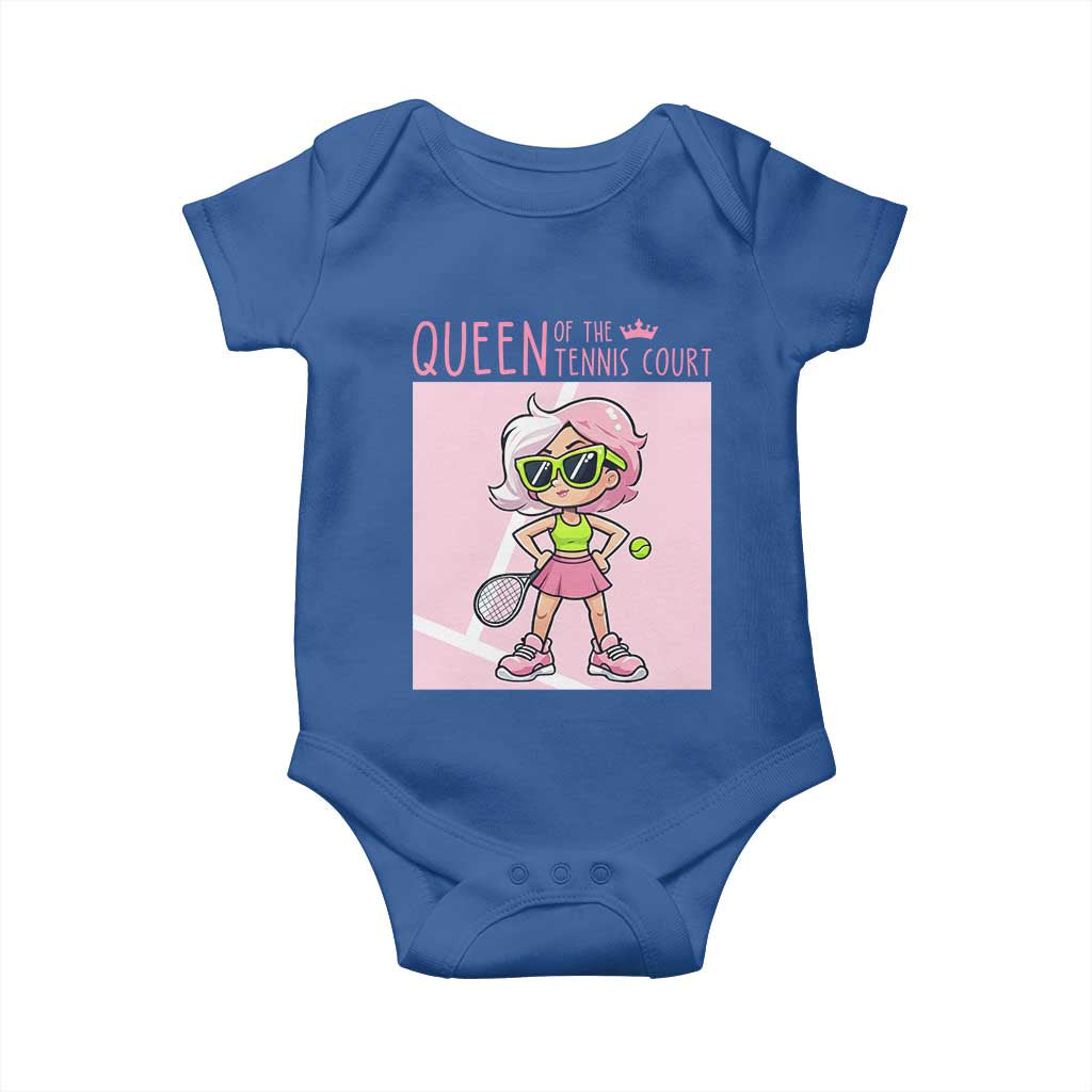 Queen Of The Court Baby Onesie Funny Tennis Player Gift For Women - Wonder Print Shop