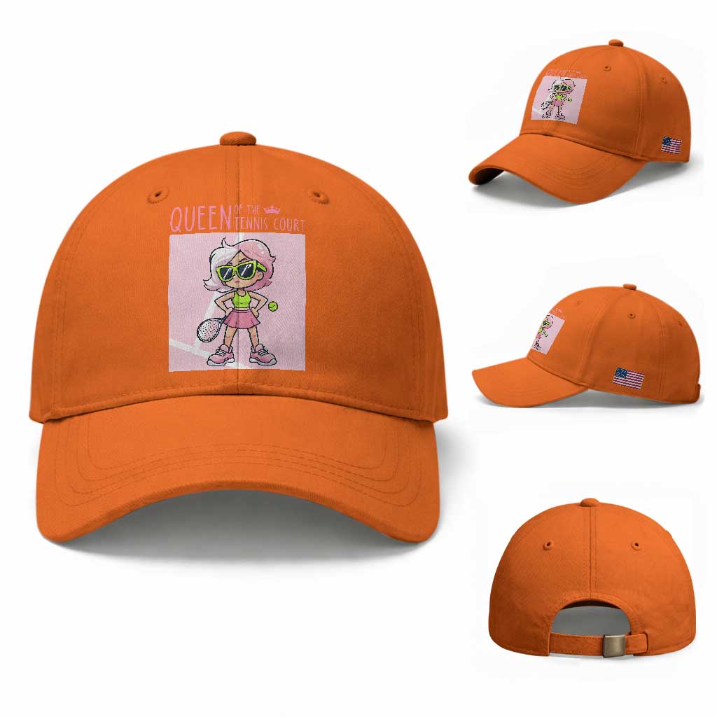 Queen Of The Court Baseball Cap Funny Tennis Player Gift For Women
