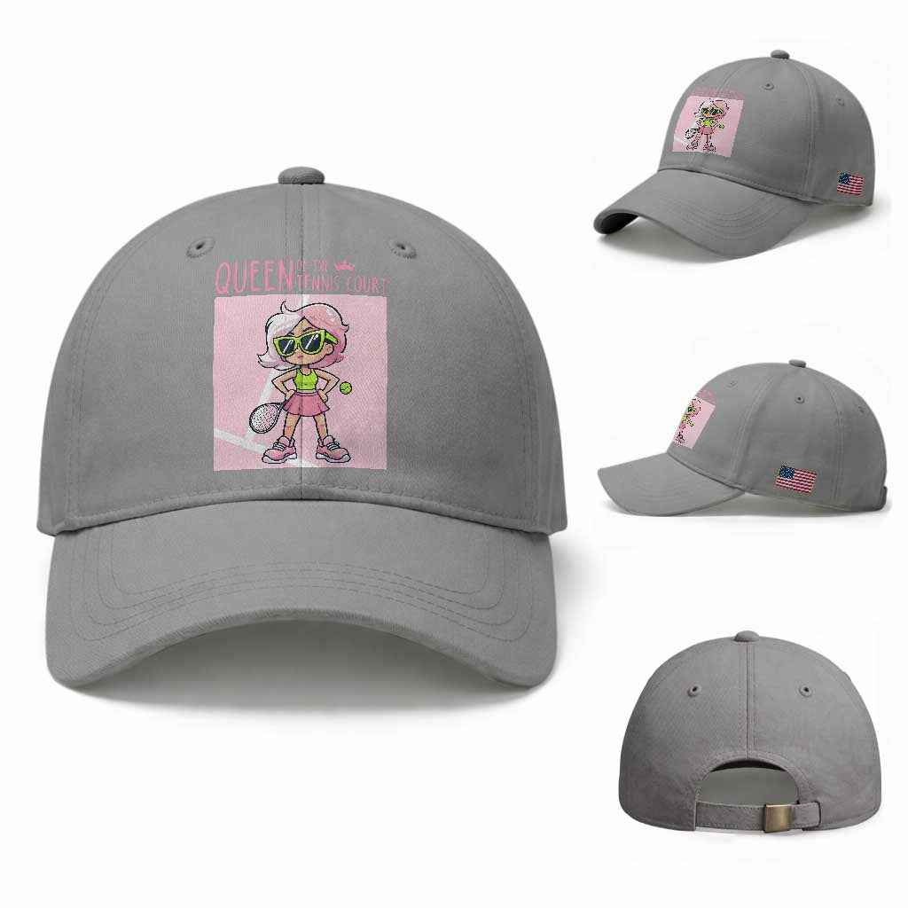 Queen Of The Court Baseball Cap Funny Tennis Player Gift For Women