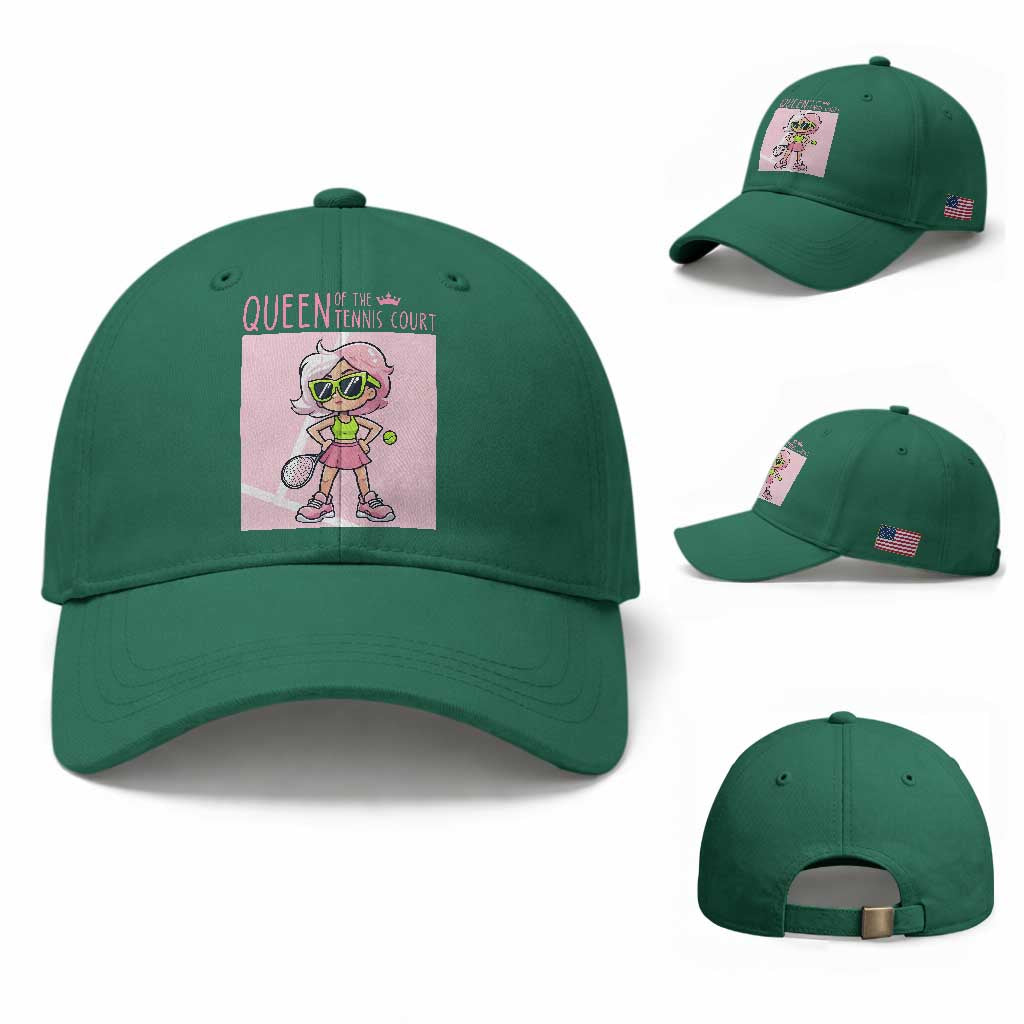 Queen Of The Court Baseball Cap Funny Tennis Player Gift For Women