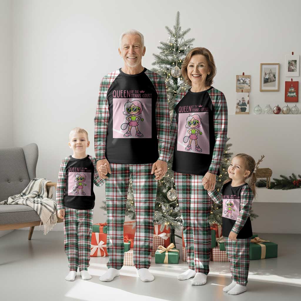 Queen Of The Court Plaid Pajama Set Funny Tennis Player Gift For Women - Wonder Print Shop