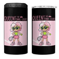 Queen Of The Court 4 in 1 Can Cooler Tumbler Funny Tennis Player Gift For Women - Wonder Print Shop