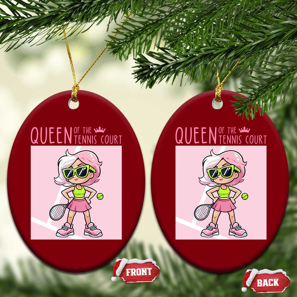 Queen Of The Court Ceramic Ornament Funny Tennis Player Gift For Women - Wonder Print Shop