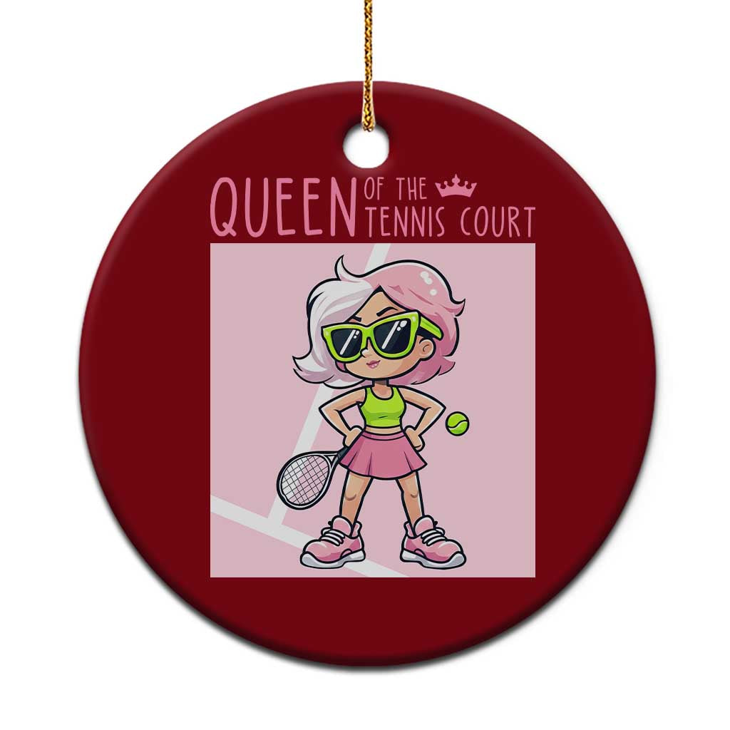 Queen Of The Court Ceramic Ornament Funny Tennis Player Gift For Women - Wonder Print Shop
