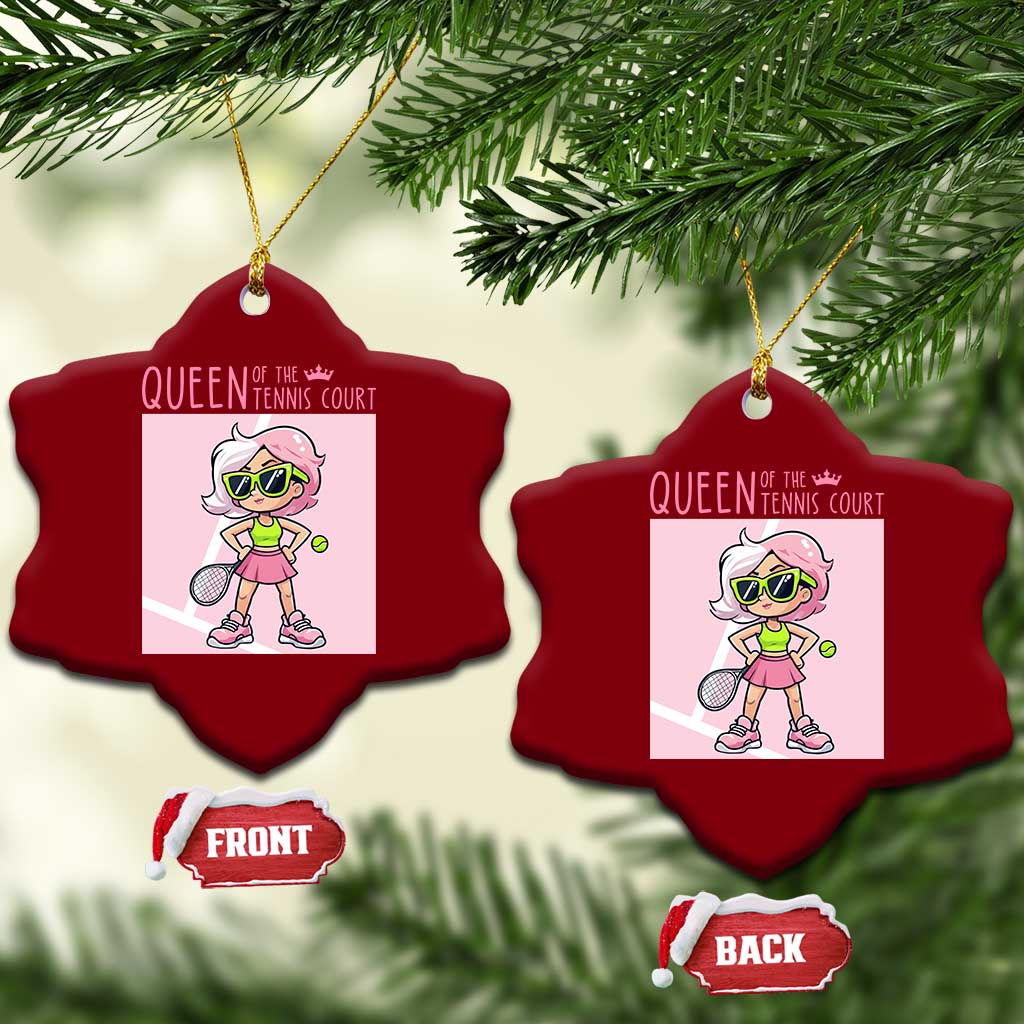 Queen Of The Court Ceramic Ornament Funny Tennis Player Gift For Women - Wonder Print Shop
