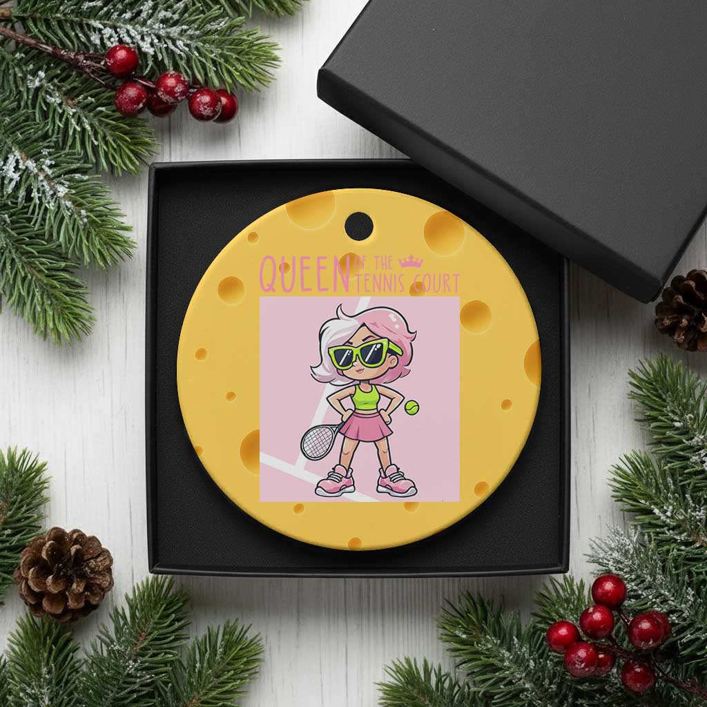Queen Of The Court Ceramic Ornament Funny Tennis Player Gift For Women - Wonder Print Shop