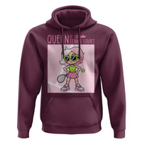 Queen Of The Court Hoodie Funny Tennis Player Gift For Women - Wonder Print Shop