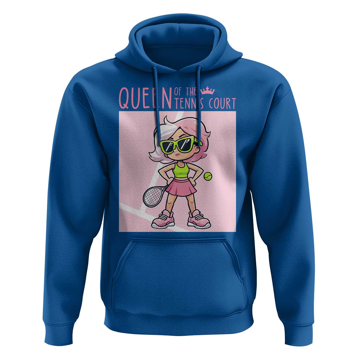 Queen Of The Court Hoodie Funny Tennis Player Gift For Women - Wonder Print Shop