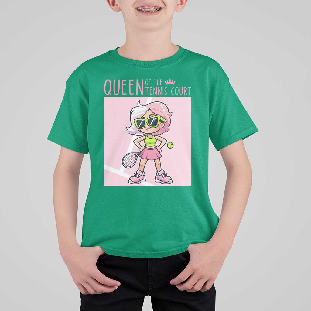 Queen Of The Court T Shirt For Kid Funny Tennis Player Gift For Women - Wonder Print Shop