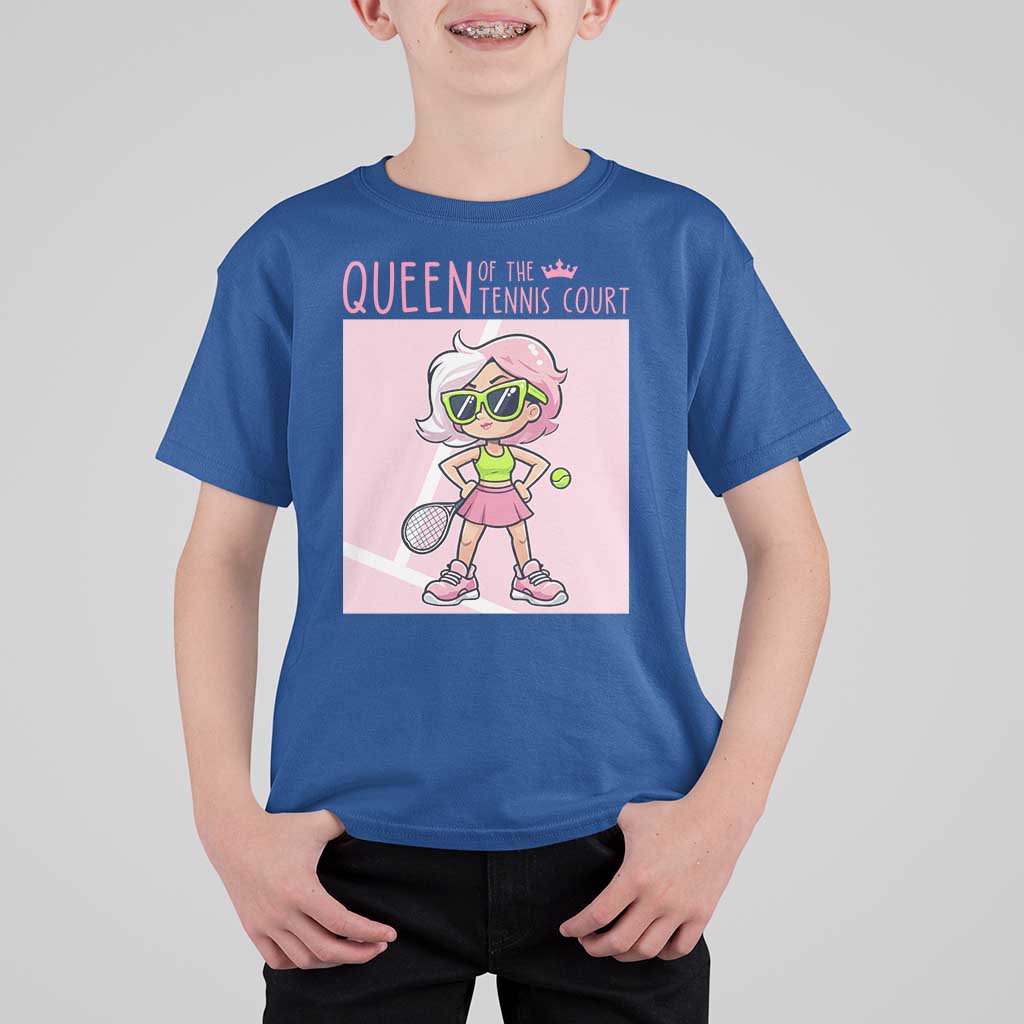 Queen Of The Court T Shirt For Kid Funny Tennis Player Gift For Women - Wonder Print Shop