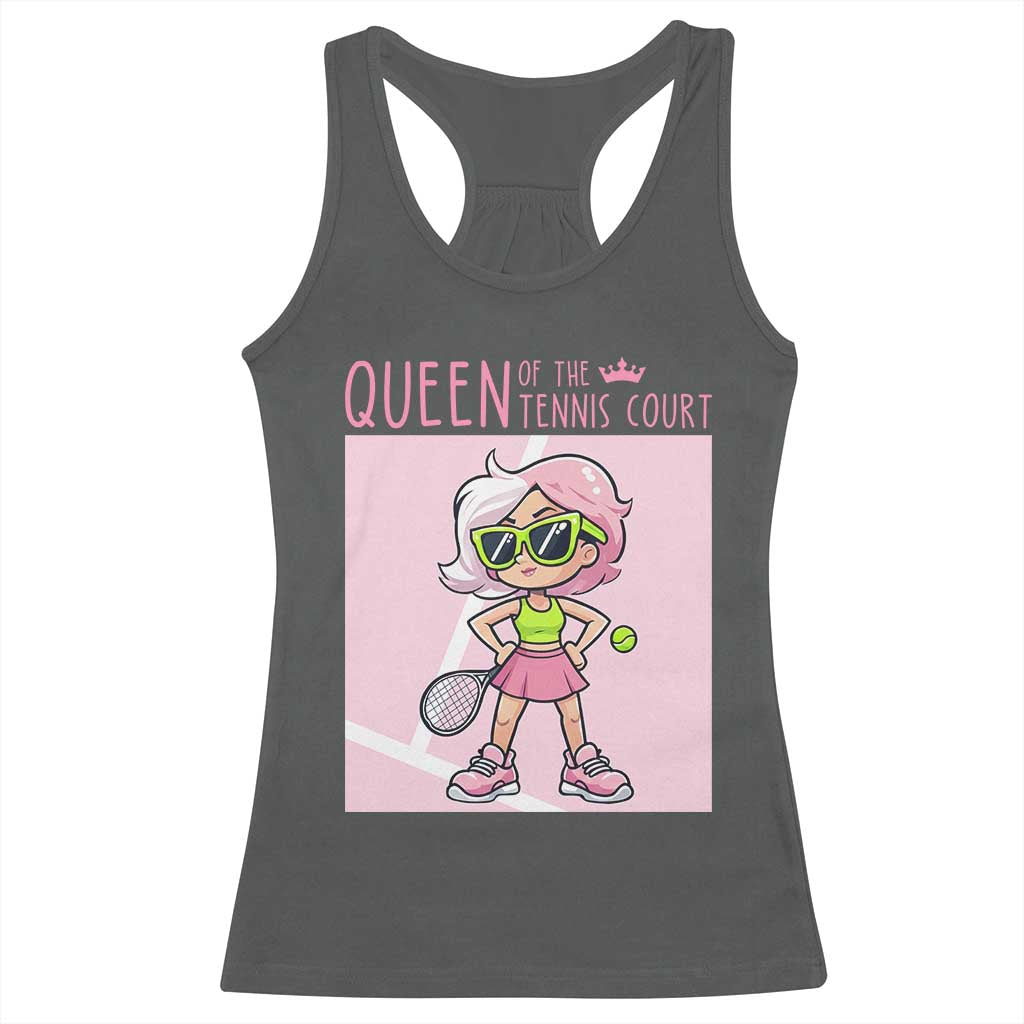 Queen Of The Court Racerback Tank Top Funny Tennis Player Gift For Women - Wonder Print Shop