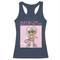 Queen Of The Court Racerback Tank Top Funny Tennis Player Gift For Women - Wonder Print Shop