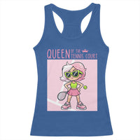 Queen Of The Court Racerback Tank Top Funny Tennis Player Gift For Women - Wonder Print Shop