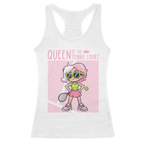 Queen Of The Court Racerback Tank Top Funny Tennis Player Gift For Women - Wonder Print Shop