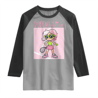 Queen Of The Court Raglan Shirt Funny Tennis Player Gift For Women - Wonder Print Shop