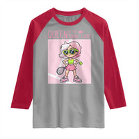 Queen Of The Court Raglan Shirt Funny Tennis Player Gift For Women - Wonder Print Shop