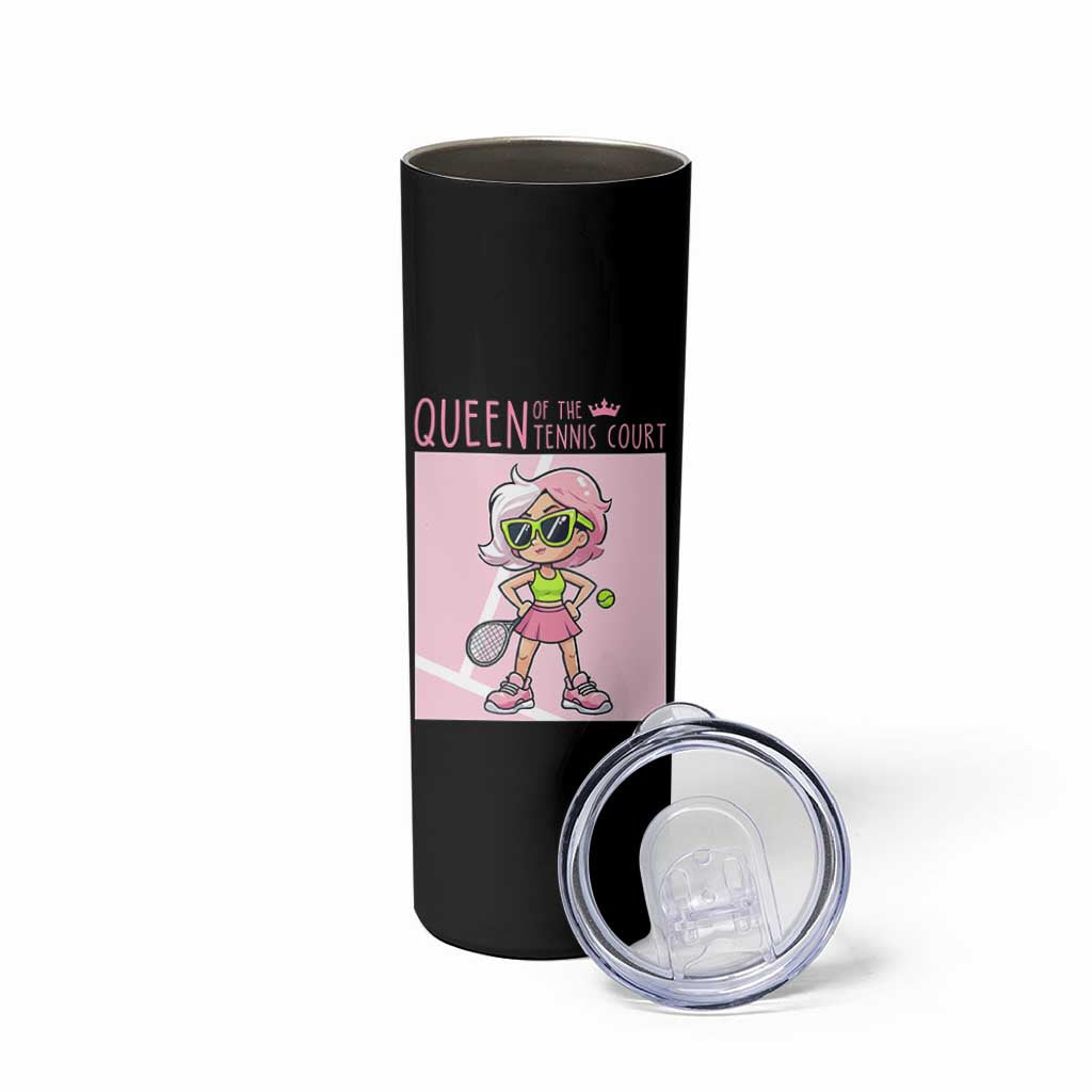 Queen Of The Court Skinny Tumbler Funny Tennis Player Gift For Women - Wonder Print Shop