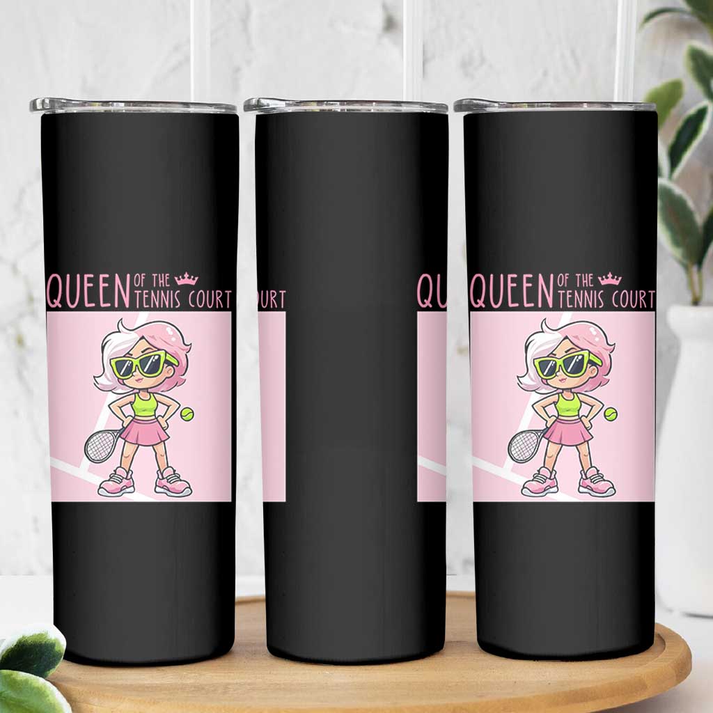 Queen Of The Court Skinny Tumbler Funny Tennis Player Gift For Women - Wonder Print Shop