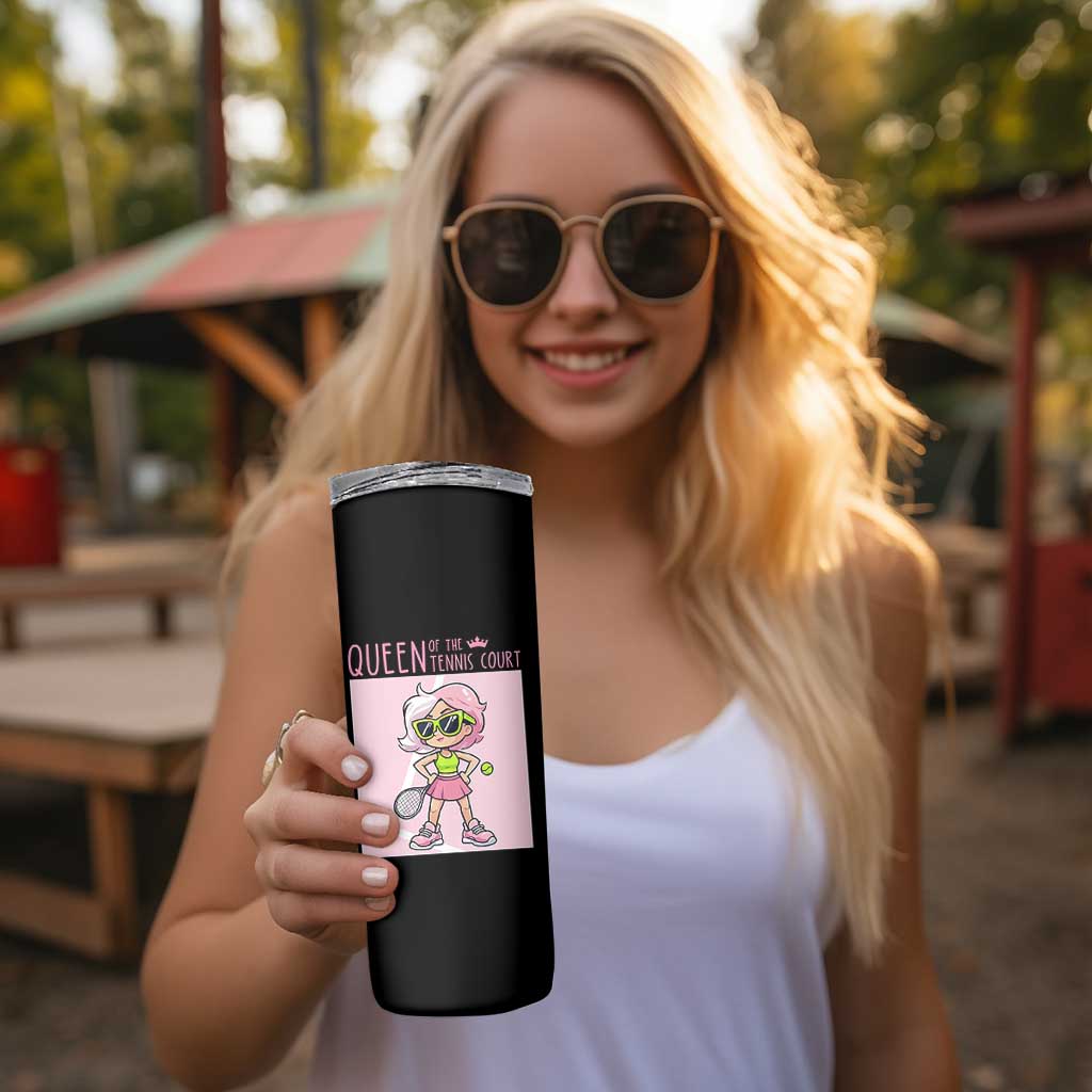 Queen Of The Court Skinny Tumbler Funny Tennis Player Gift For Women - Wonder Print Shop