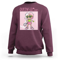 Queen Of The Court Sweatshirt Funny Tennis Player Gift For Women - Wonder Print Shop