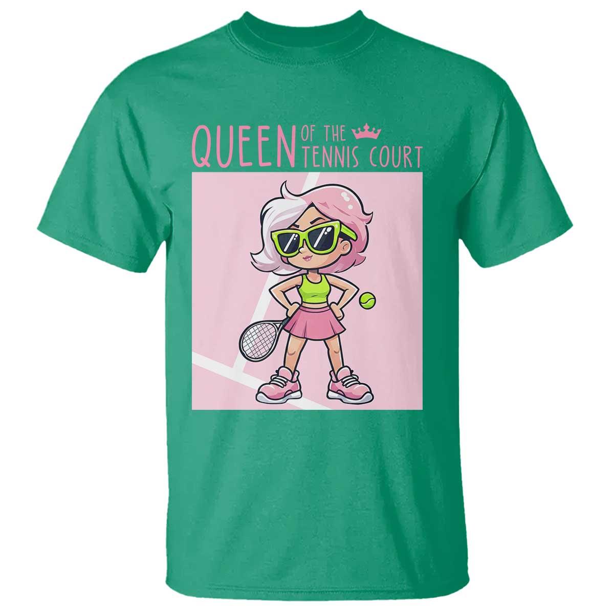 Queen Of The Court T Shirt Funny Tennis Player Gift For Women - Wonder Print Shop
