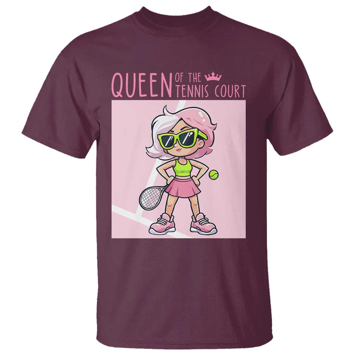Queen Of The Court T Shirt Funny Tennis Player Gift For Women - Wonder Print Shop