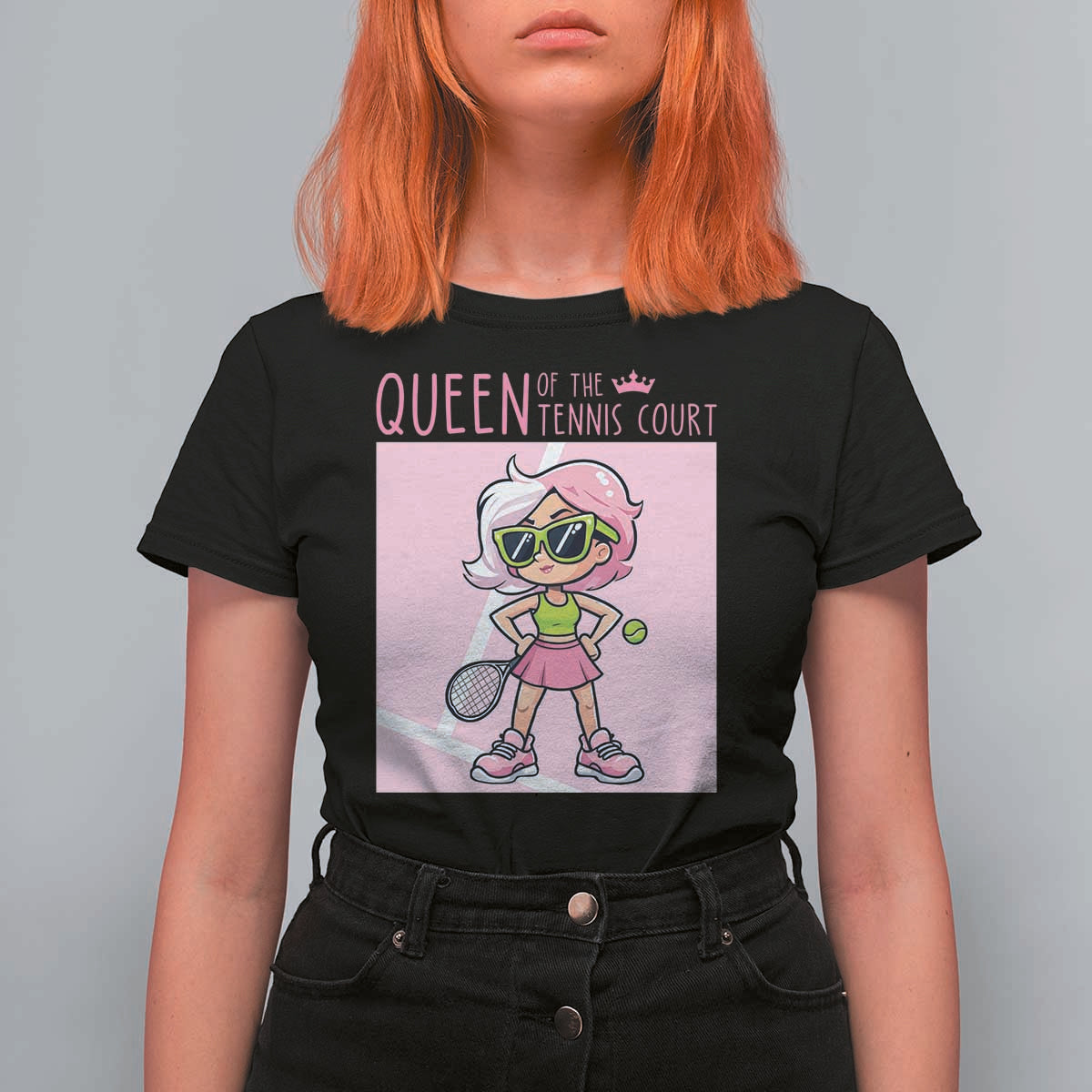 Queen Of The Court T Shirt For Women Funny Tennis Player Gift For Women - Wonder Print Shop