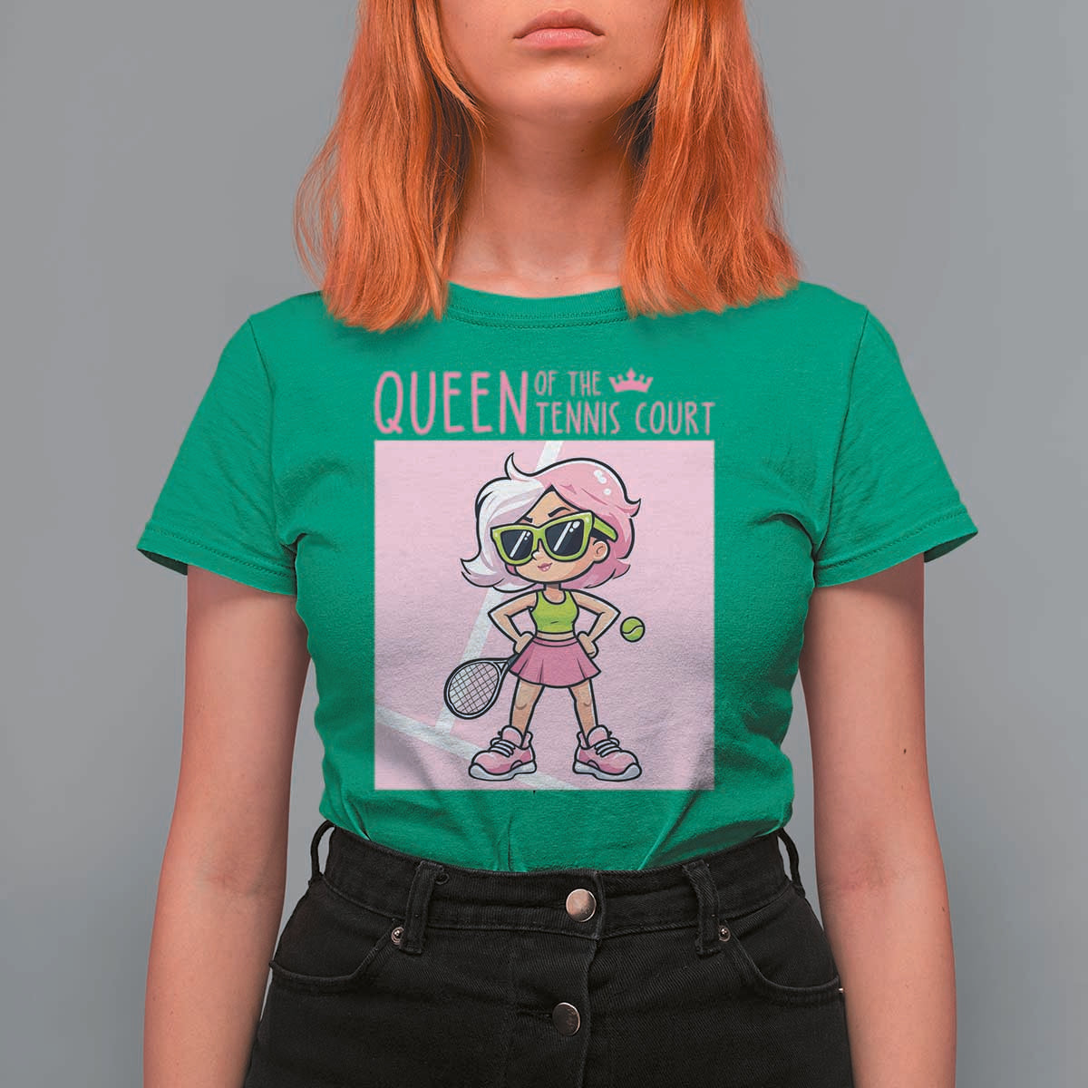 Queen Of The Court T Shirt For Women Funny Tennis Player Gift For Women - Wonder Print Shop