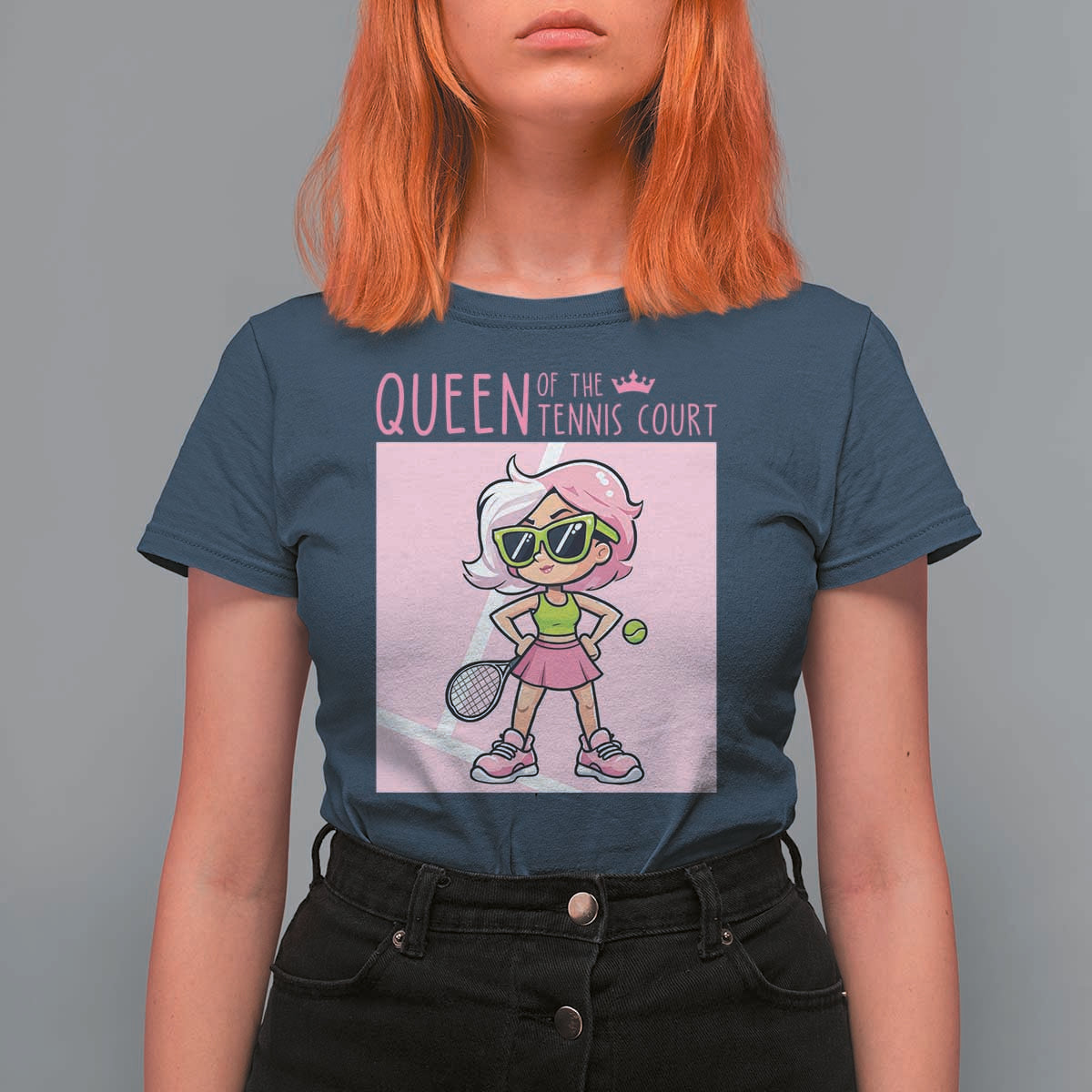 Queen Of The Court T Shirt For Women Funny Tennis Player Gift For Women - Wonder Print Shop